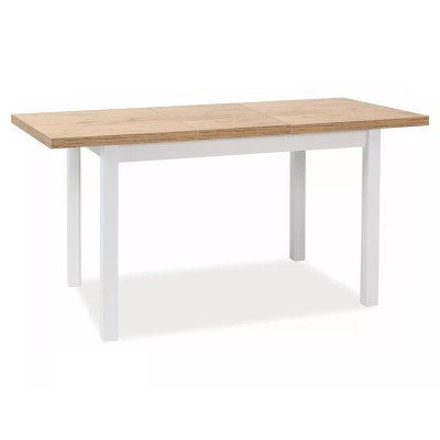 Стол обеденный SIGNAL ADAM дуб ланселот/белый мат 90-125/65